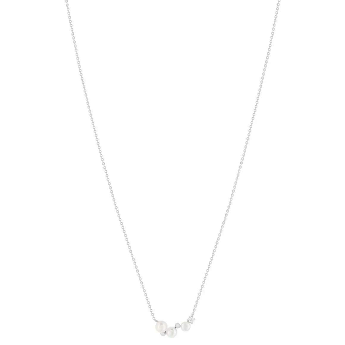 Collier argent 925 perles de Chine et zirconias 45cm