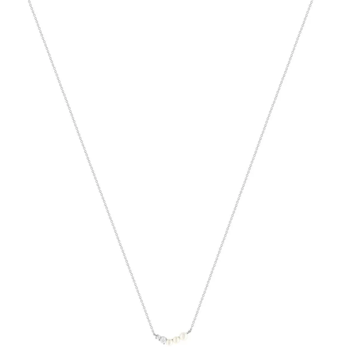 Collier argent 925 perles de Chine et zirconias 45cm