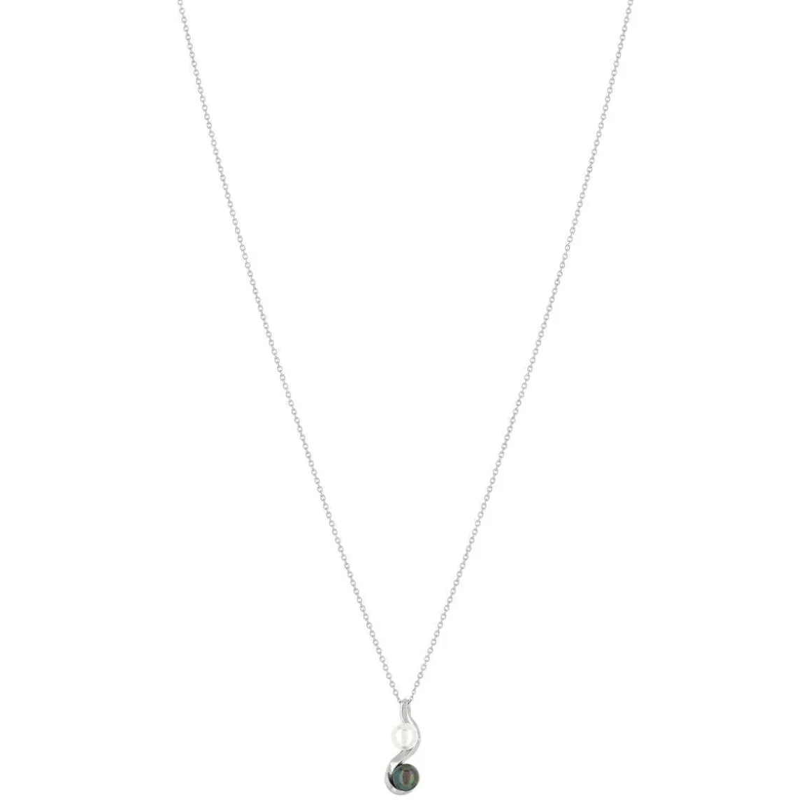 Collier argent 925 perles de culture de Tahiti et de Chine 45 cm