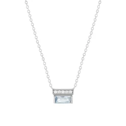 Collier argent 925 pierres imitation et zirconias 45cm