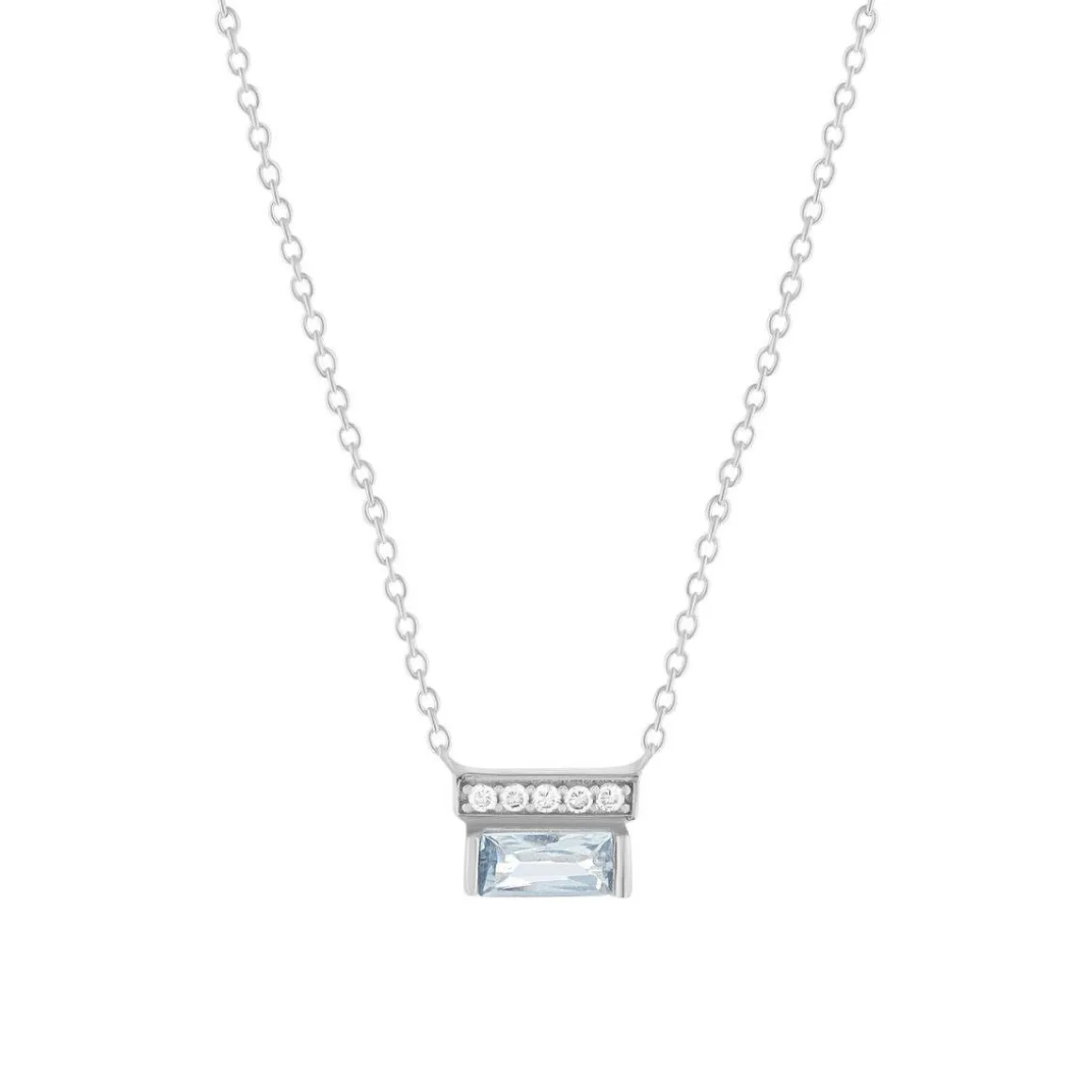 Collier argent 925 pierres imitation et zirconias 45cm