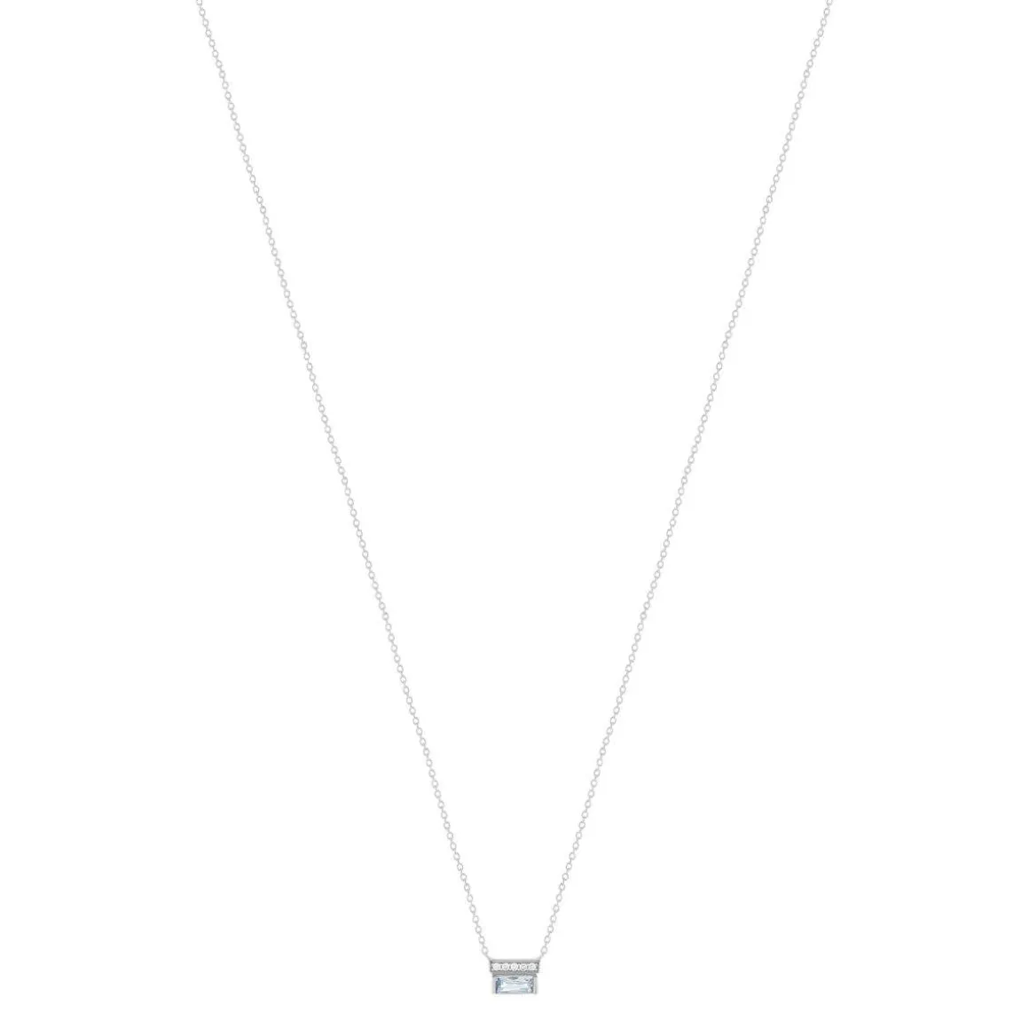 Collier argent 925 pierres imitation et zirconias 45cm