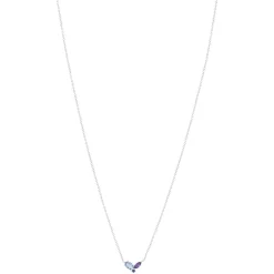 Collier argent 925 pierres synthétiques bleues et zirconias 45cm