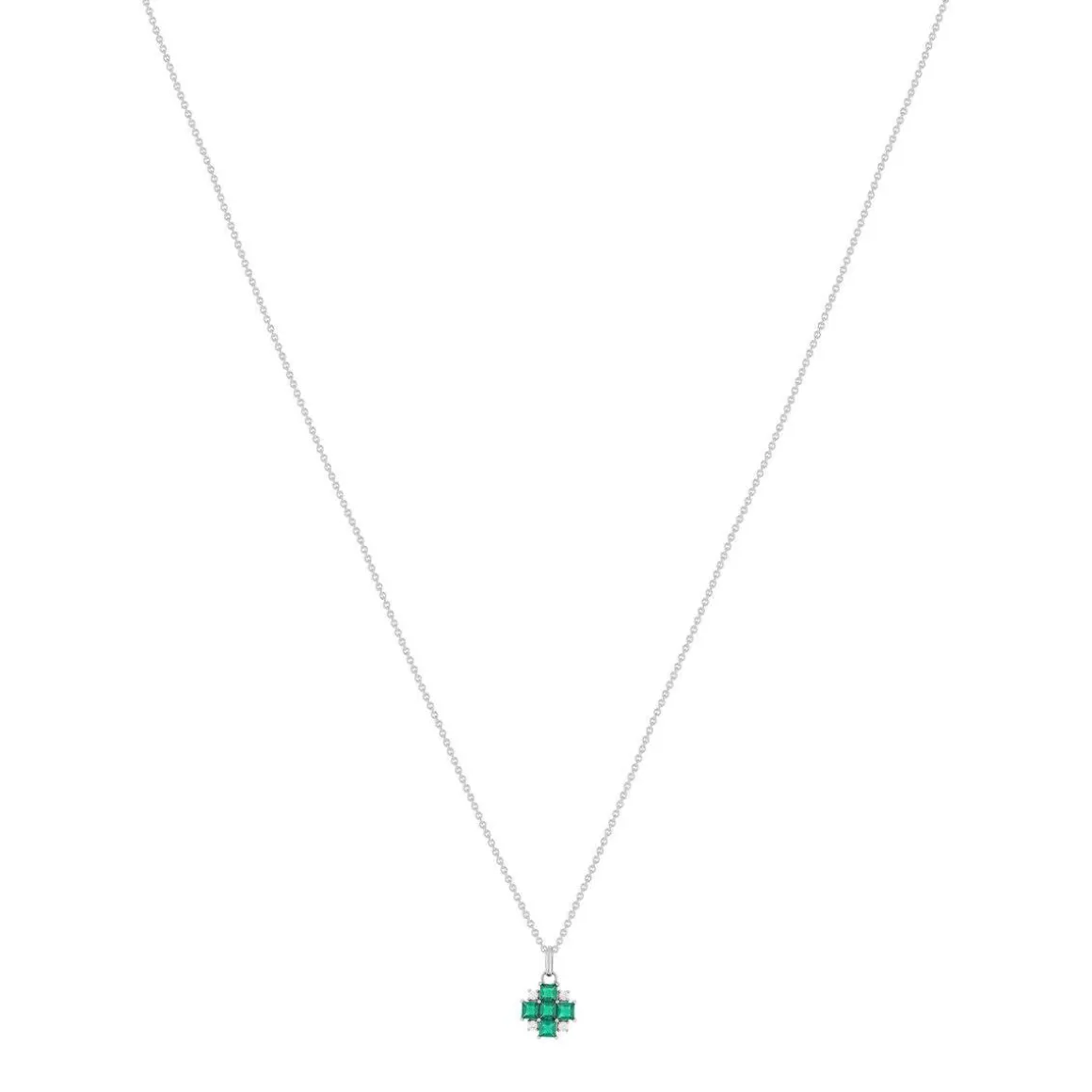 Collier argent 925 pierres synthétiques et zirconias 45cm
