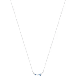 Collier argent 925 pierres synthétiques bleues 45 cm