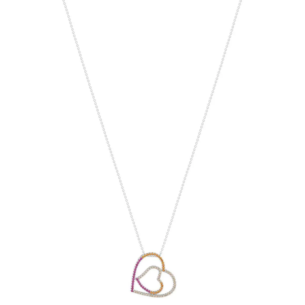 Collier argent 925 pierres synthétiques et zirconias 45cm