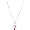 Collier argent 925 rubis synthétique et zirconias 41cm