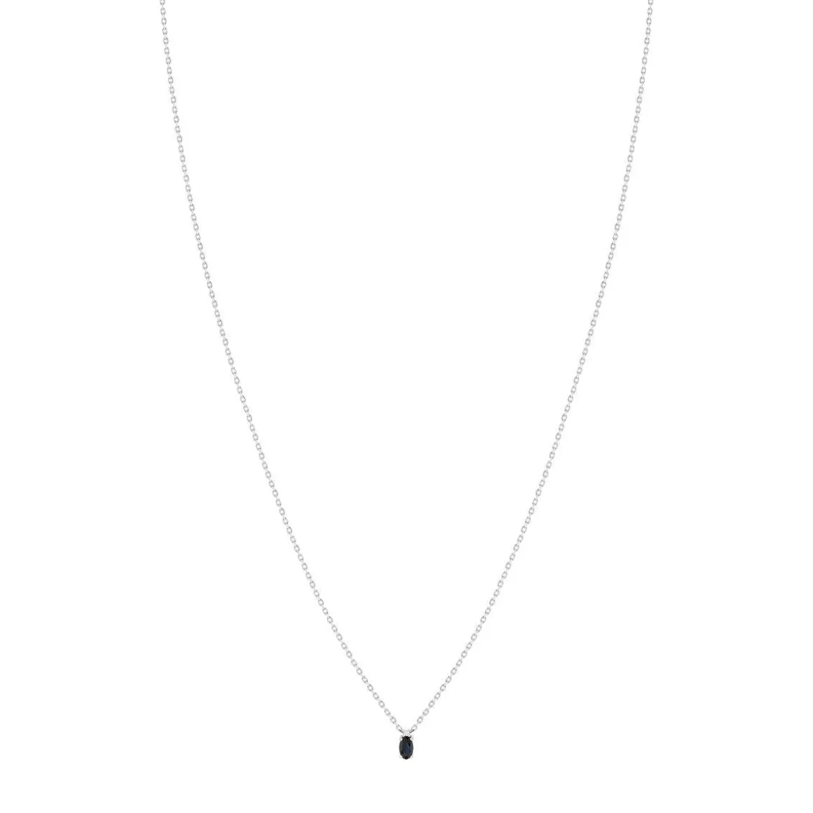 Collier argent 925 saphir 0.33 carat et zirconias 42cm