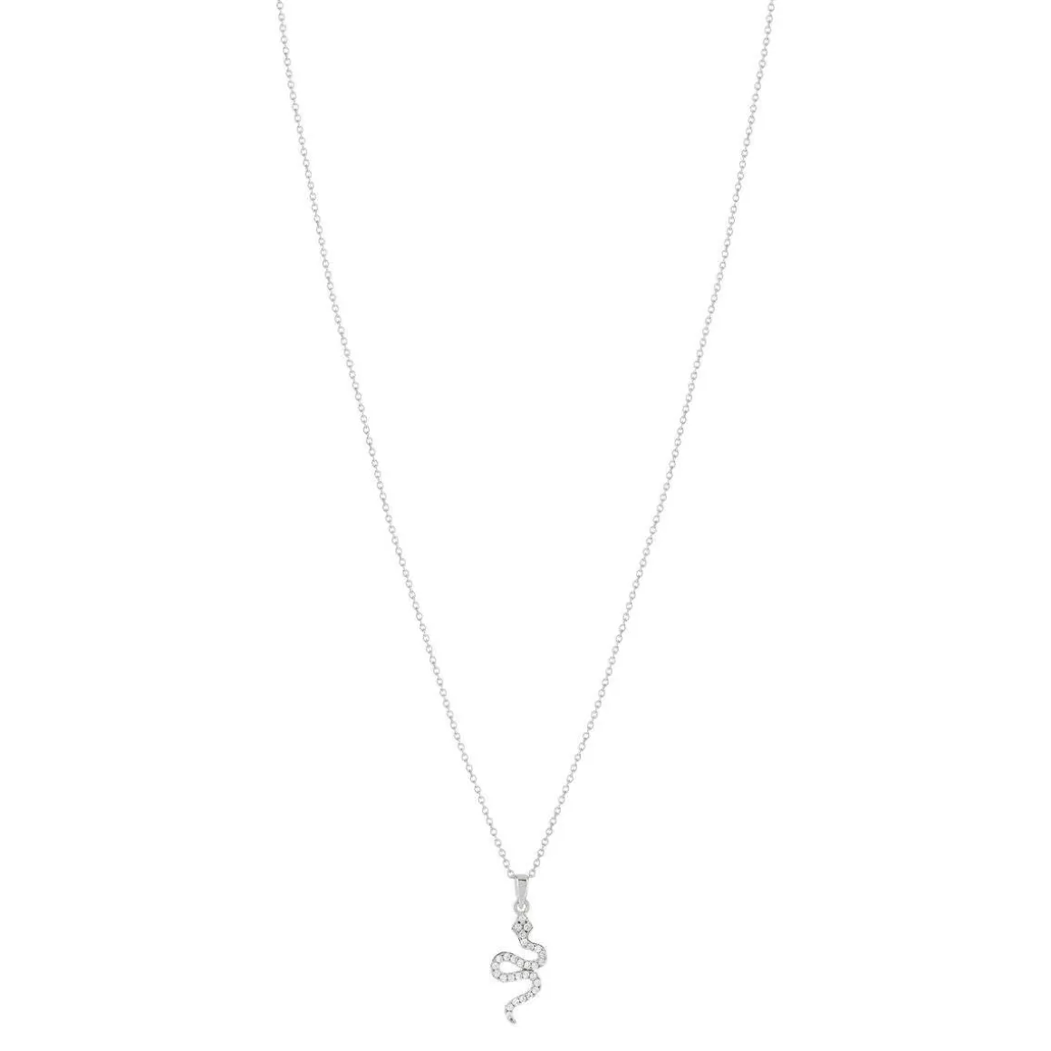Collier argent 925 serpent et zirconias 45 cm