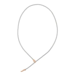 Collier argent 925 2 tons panthère zirconias 52 cm