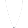 Collier argent 925 topazes bleues traitées 45cm