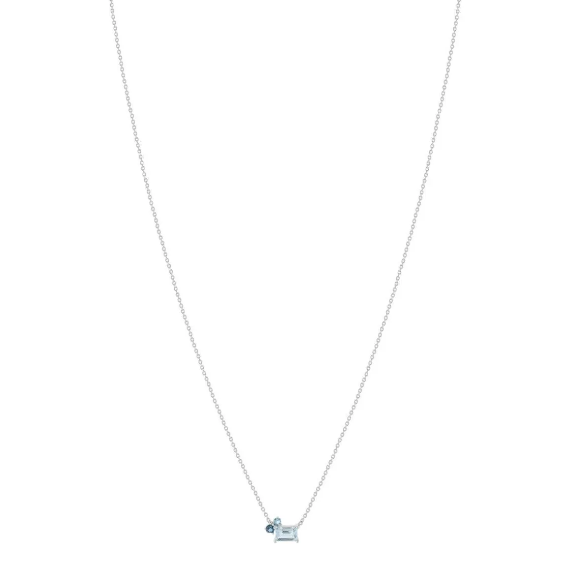 Collier argent 925 topazes bleues traitées 45cm