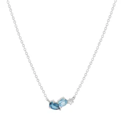Collier argent 925 topazes 45cm