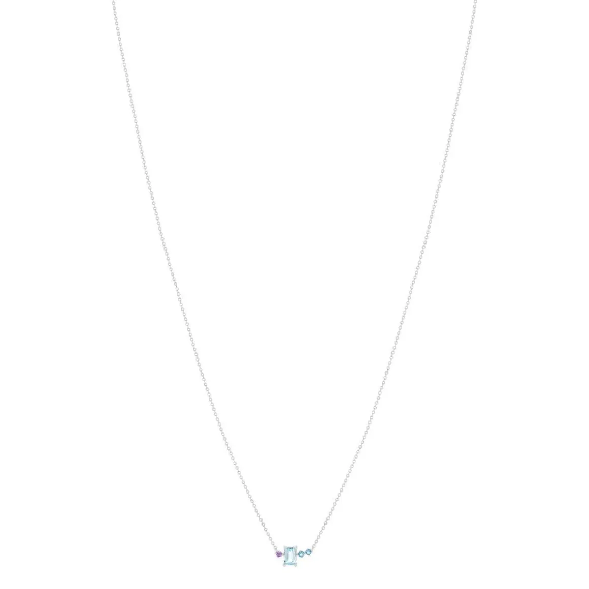 Collier argent 925 topazes traitées 45 cm