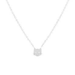 Collier argent 925 tête de chat 37cm