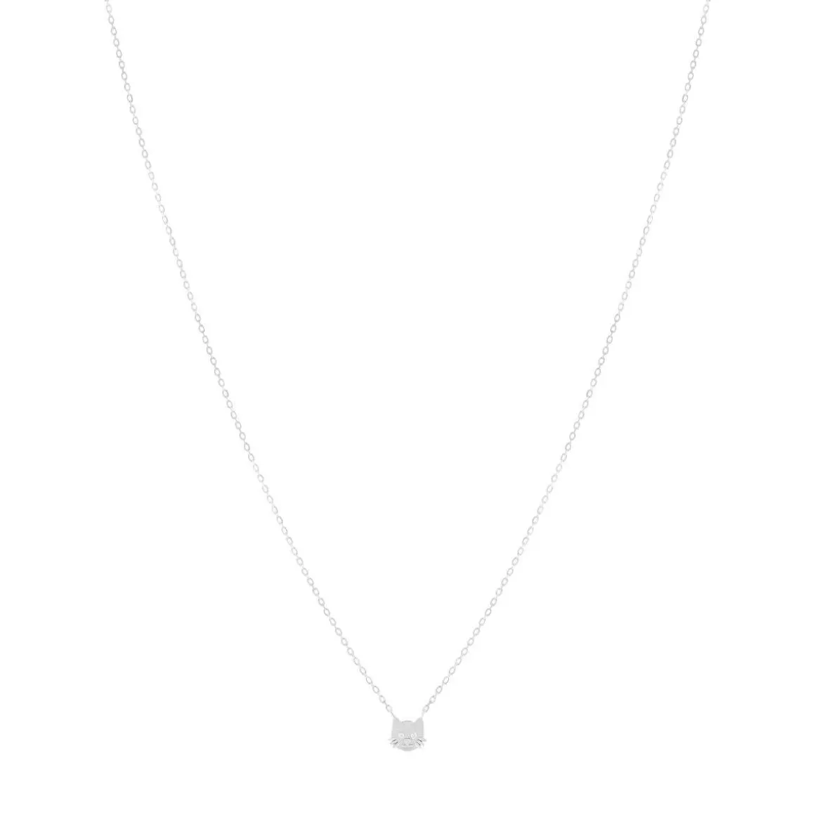 Collier argent 925 tête de chat 37cm