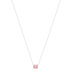 Collier argent 925 zirconia rose 45cm