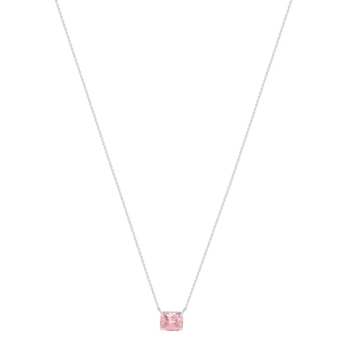 Collier argent 925 zirconia rose 45cm