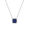 Collier argent 925 zirconias bleu foncé et blanc 42cm