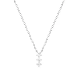 collier argent 925 zirconias 45 cm
