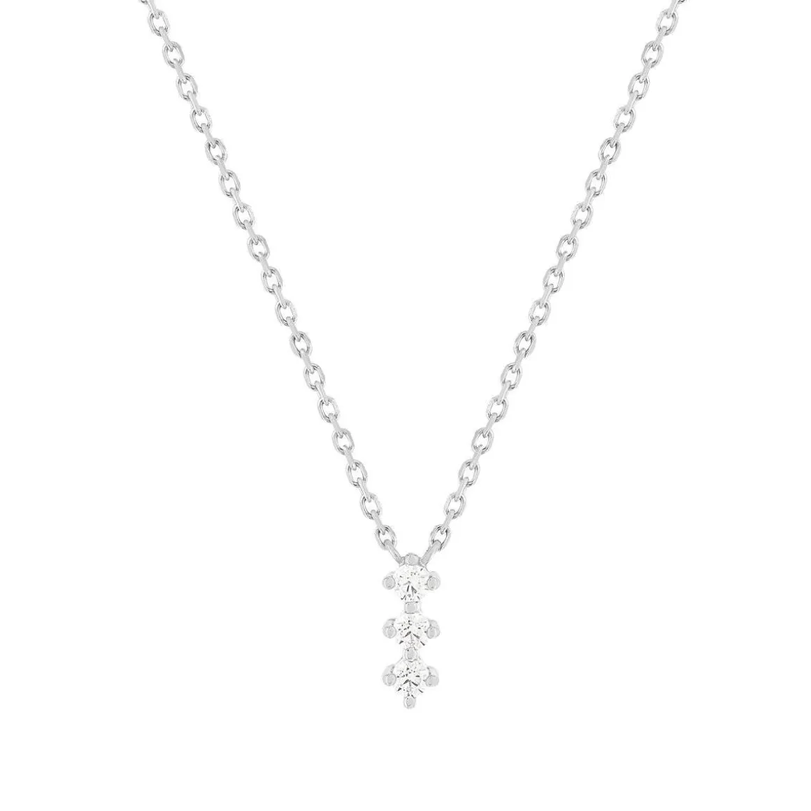 collier argent 925 zirconias 45 cm