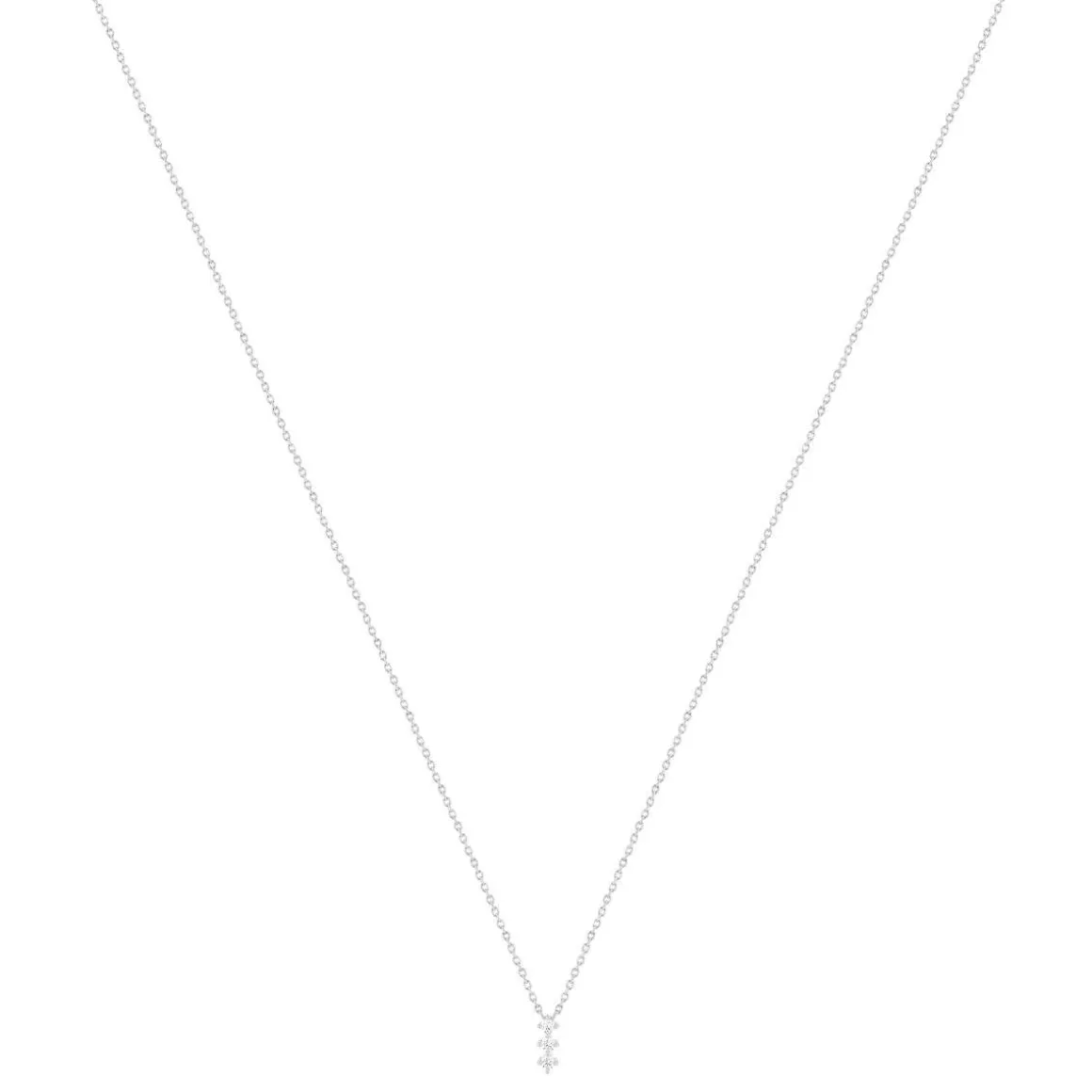 collier argent 925 zirconias 45 cm