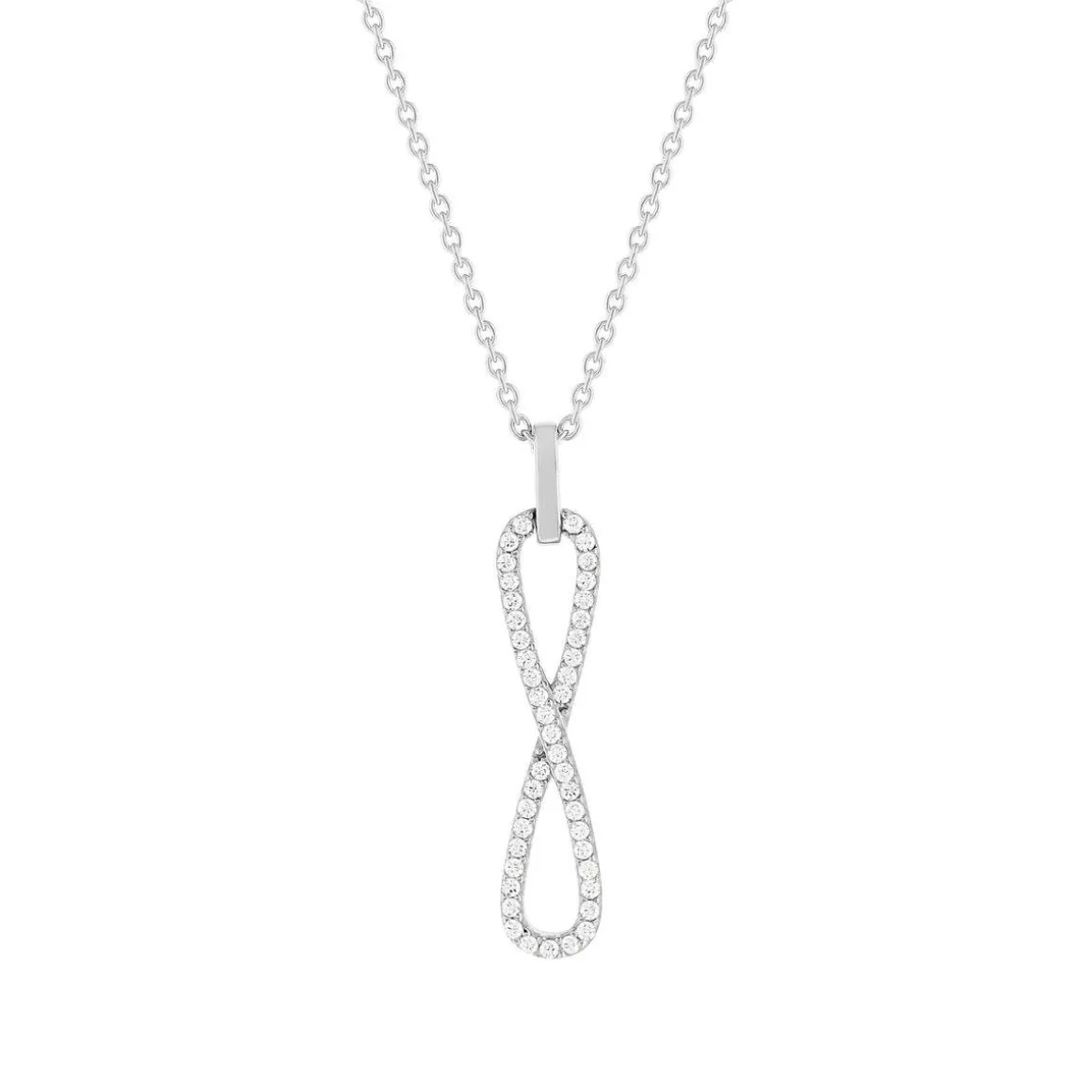 Collier argent 925 zirconias 45 cm