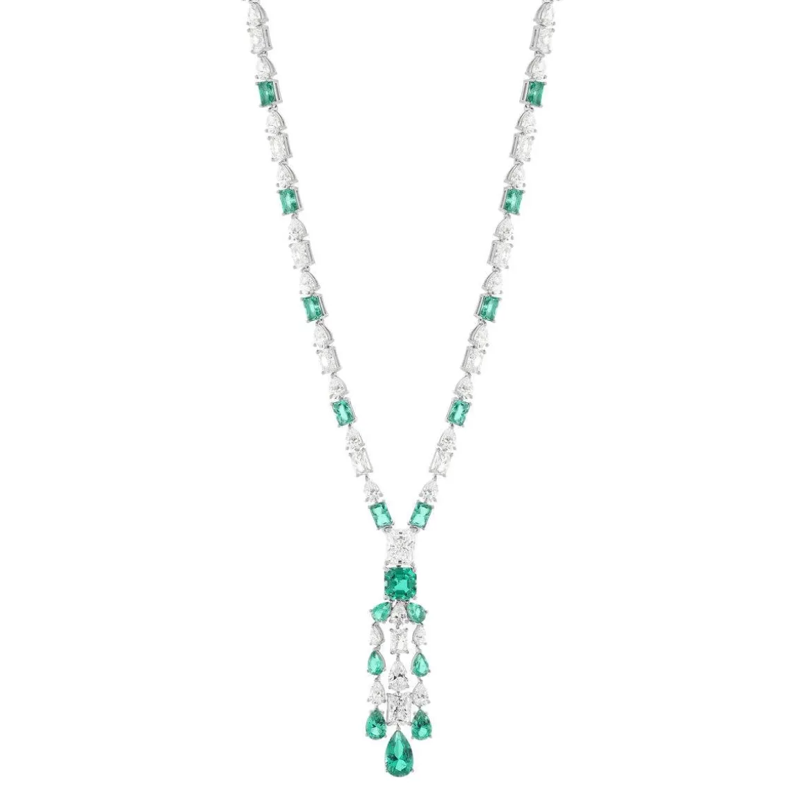 Collier argent 925 zirconias 60 cm