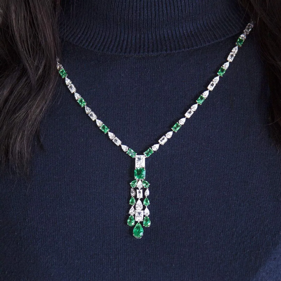 Collier argent 925 zirconias 60 cm