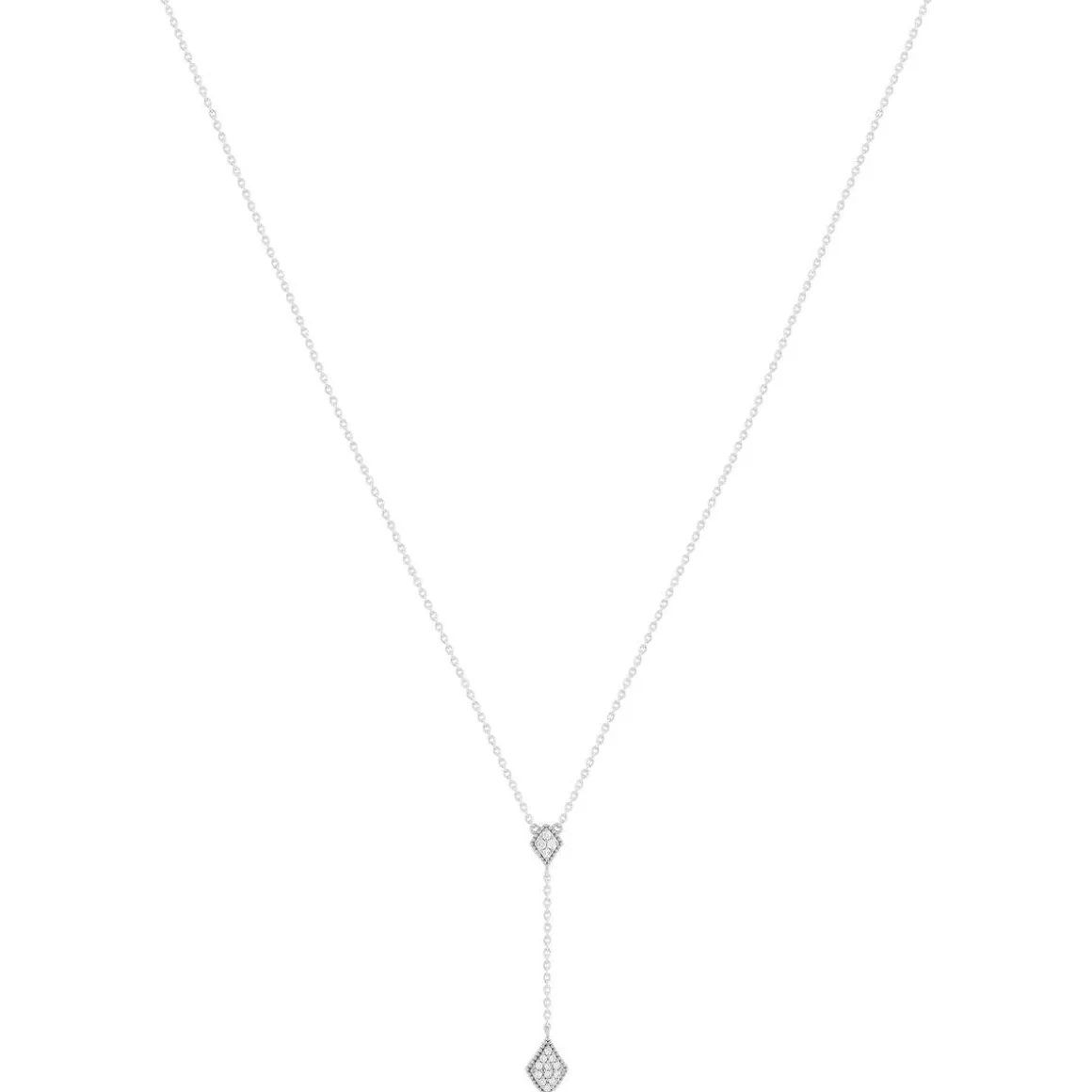 Collier argent 925 zirconias 45 cm forme de goutte