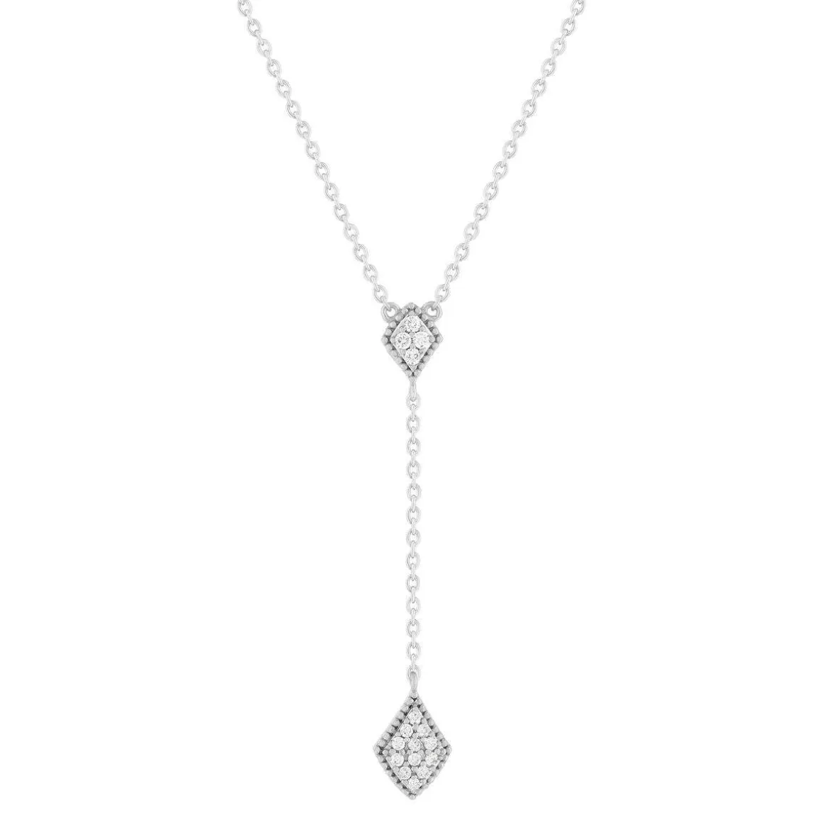 Collier argent 925 zirconias 45 cm forme de goutte