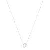 Collier argent 925 zirconias 45 cm motif anneaux