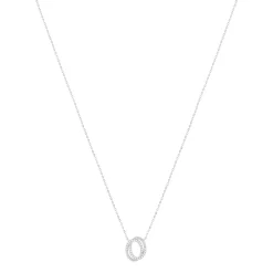 Collier argent 925 zirconias 45 cm motif anneaux