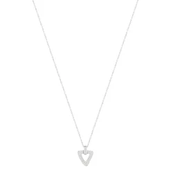 Collier argent 925 zirconias 45 cm, motif triangle