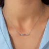 Collier argent 925 zirconias multicolores 45cm