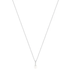 Collier argent 925 zirconias perles de culture de Chine 45 cm