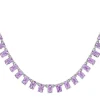 Collier argent 925 zirconias violets 43cm