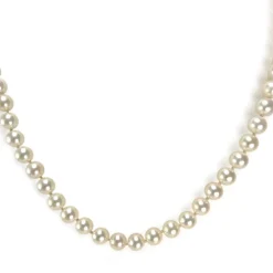 Collier choker d'occasion or 750 jaune perles de culture du japon 51cm