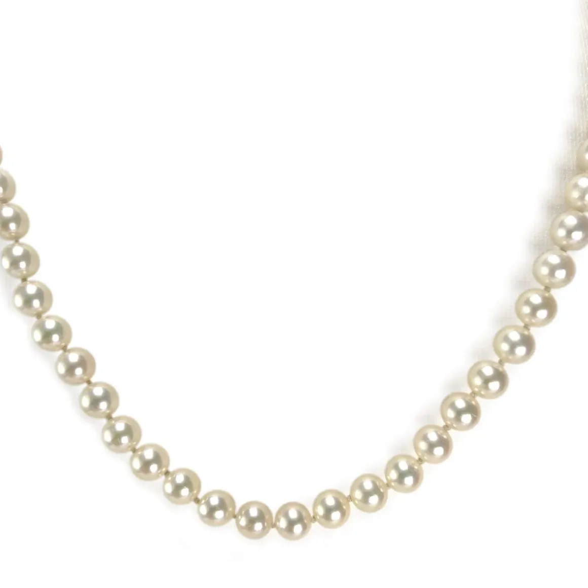 Collier choker d'occasion or 750 jaune perles de culture du japon 51cm