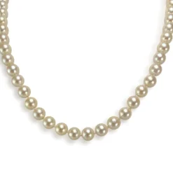 Collier choker d'occasion or 750 jaune perles de culture du japon 46 cm