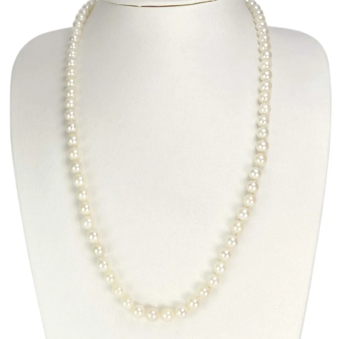 Collier d'occasion choker or 750 jaune perle de culture du japon 58cm
