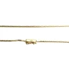 Collier d'occasion en or bicolore 750, maille haricot et diamants, 41 cm