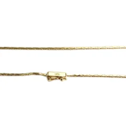 Collier d'occasion en or bicolore 750, maille haricot et diamants, 41 cm