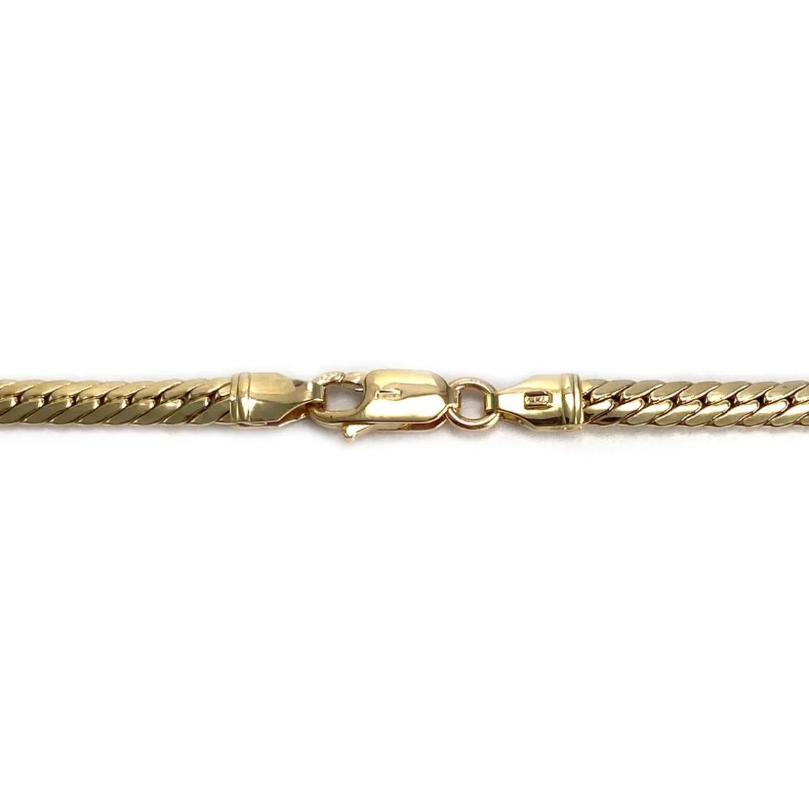 Collier d'occasion en or jaune 750, maille anglaise, 42.5 cm