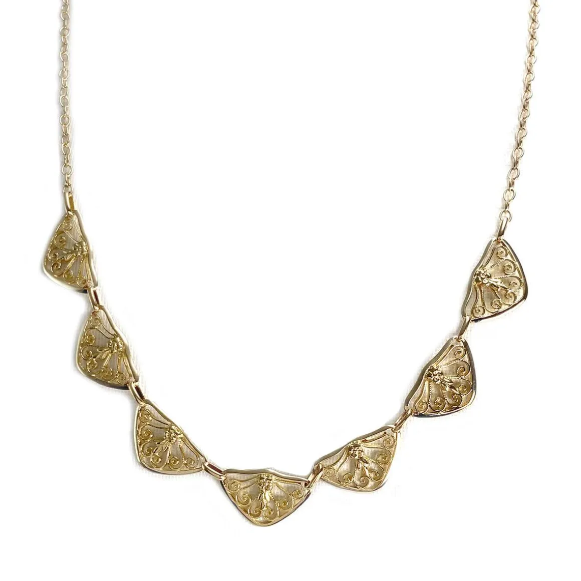 Collier d'occasion en or jaune 750, maille fantaisie, 45 cm