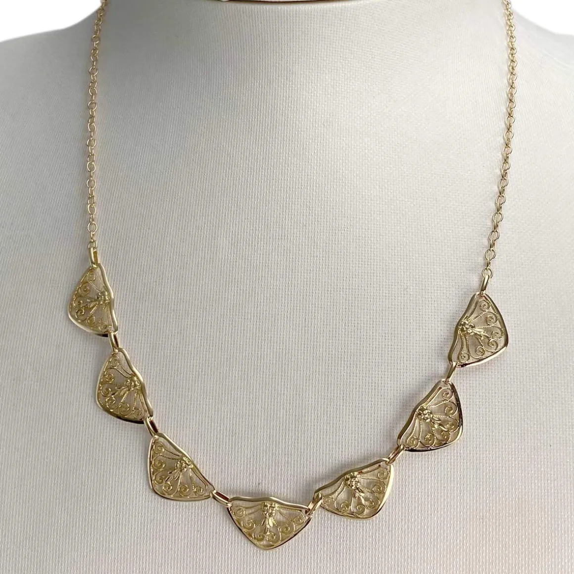 Collier d'occasion en or jaune 750, maille fantaisie, 45 cm