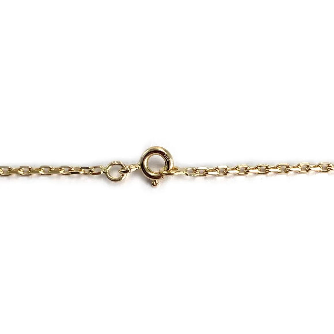 Collier d'occasion en or jaune 750, maille filigrane, perles de culture, 50 cm
