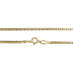 Collier d'occasion en or jaune 750, maille fantaisie, rubis, 42 cm