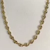 Collier d'occasion en or jaune 750, maille grain de café, 60 cm