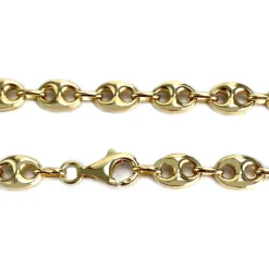 Collier d'occasion en or jaune 750, maille grain de café, 60 cm